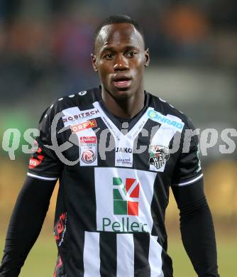 Fussball Bundesliga. RZ Pellets WAC gegen SV Guntamatic Ried.  Dever Akeem Orgill (WAC). Wolfsberg, am 11.2.2017.
Foto: Kuess

---
pressefotos, pressefotografie, kuess, qs, qspictures, sport, bild, bilder, bilddatenbank