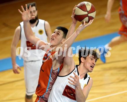 Basketball 2. Bundesliga. GD 16. Runde. Woerthersee Piraten gegen Basket2000 Vienna.  Gspandl Christof (Piraten), Marko Jelisavac (Vienna). Klagenfurt, am 11.2.2017.
Foto: Kuess
---
pressefotos, pressefotografie, kuess, qs, qspictures, sport, bild, bilder, bilddatenbank