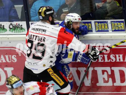 EBEL. Eishockey Bundesliga. VSV gegen	HC Orli Znojmo. Samuel Labrecque,  (VSV), Jan Lattner (Znojmo). Villach, am 15.2.2017.
Foto: Kuess

---
pressefotos, pressefotografie, kuess, qs, qspictures, sport, bild, bilder, bilddatenbank