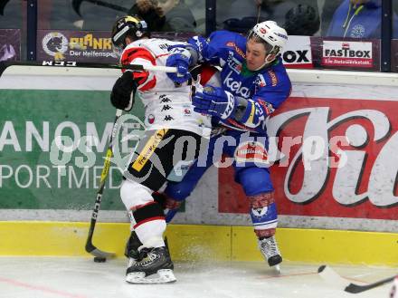 EBEL. Eishockey Bundesliga. VSV gegen	HC Orli Znojmo. Kevin Wehrs,  (VSV), Teddy Da Costa (Znojmo). Villach, am 15.2.2017.
Foto: Kuess

---
pressefotos, pressefotografie, kuess, qs, qspictures, sport, bild, bilder, bilddatenbank