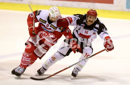 EBEL. Eishockey Bundesliga. KAC gegen 	HC TWK Innsbruck, Die Haie. Ziga Pance, (KAC), Austin Smith  (Innsbruck). Klagenfurt, am 17.2.2017.
Foto: Kuess

---
pressefotos, pressefotografie, kuess, qs, qspictures, sport, bild, bilder, bilddatenbank