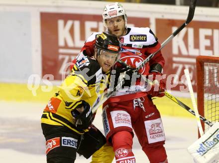 EBEL. Eishockey Bundesliga. KAC gegen 	UPC Vienna Capitals. Stefan Geier, (KAC), Jamie Fraser   (Vienna Capitals). Klagenfurt, am 19.2.2017.
Foto: Kuess

---
pressefotos, pressefotografie, kuess, qs, qspictures, sport, bild, bilder, bilddatenbank