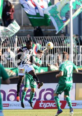 Fussball Bundesliga. RZ Pellets WAC gegen SK Rapid Wien. Dever Aksem Orgill,  (WAC), Stephan Auer (Rapid). Wolfsberg, am 11.2.2017.
Foto: Kuess

---
pressefotos, pressefotografie, kuess, qs, qspictures, sport, bild, bilder, bilddatenbank