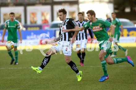 Fussball Bundesliga. RZ Pellets WAC gegen SK Rapid Wien. Michael Sollbauer,  (WAC), Giorgi Kvilitaia (Rapid). Wolfsberg, am 11.2.2017.
Foto: Kuess

---
pressefotos, pressefotografie, kuess, qs, qspictures, sport, bild, bilder, bilddatenbank