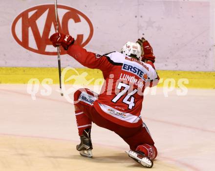 EBEL. Eishockey Bundesliga. KAC gegen 	HC Orli Znojmo. Torjubel Jamie Lundmark (KAC). Klagenfurt, am 26.2.2017.
Foto: Kuess

---
pressefotos, pressefotografie, kuess, qs, qspictures, sport, bild, bilder, bilddatenbank