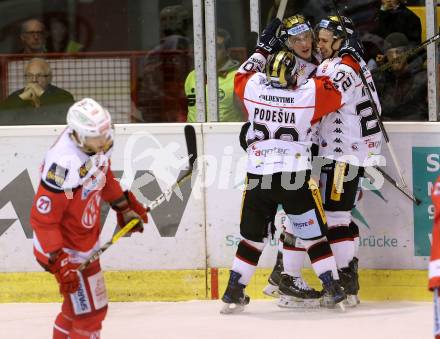 EBEL. Eishockey Bundesliga. KAC gegen 	HC Orli Znojmo. Torjubel Znojmo. Klagenfurt, am 26.2.2017.
Foto: Kuess

---
pressefotos, pressefotografie, kuess, qs, qspictures, sport, bild, bilder, bilddatenbank