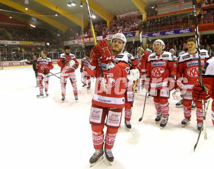 EBEL. Eishockey Bundesliga. KAC gegen 	HC Orli Znojmo. Jubel Stefan Geier (KAC). Klagenfurt, am 3.3.2017.
Foto: Kuess

---
pressefotos, pressefotografie, kuess, qs, qspictures, sport, bild, bilder, bilddatenbank