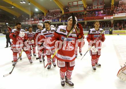 EBEL. Eishockey Bundesliga. KAC gegen 	HC Orli Znojmo. Jubel Patrick Harand (KAC). Klagenfurt, am 3.3.2017.
Foto: Kuess

---
pressefotos, pressefotografie, kuess, qs, qspictures, sport, bild, bilder, bilddatenbank