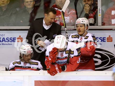 EBEL. Eishockey Bundesliga. KAC gegen 	HC Orli Znojmo. Trainer Mike Pellegrims, Manuel Geier (KAC). Klagenfurt, am 3.3.2017.
Foto: Kuess

---
pressefotos, pressefotografie, kuess, qs, qspictures, sport, bild, bilder, bilddatenbank