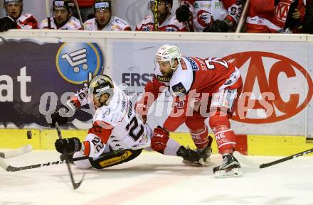 EBEL. Eishockey Bundesliga. KAC gegen 	HC Orli Znojmo. Martin Schumnig, (KAC),  Patrik Novak (Znojmo). Klagenfurt, am 3.3.2017.
Foto: Kuess

---
pressefotos, pressefotografie, kuess, qs, qspictures, sport, bild, bilder, bilddatenbank