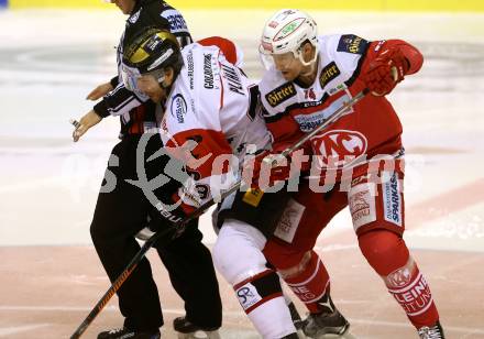 EBEL. Eishockey Bundesliga. KAC gegen 	HC Orli Znojmo. Jamie Lundmark, (KAC),  Tomas Plihal (Znojmo). Klagenfurt, am 3.3.2017.
Foto: Kuess

---
pressefotos, pressefotografie, kuess, qs, qspictures, sport, bild, bilder, bilddatenbank