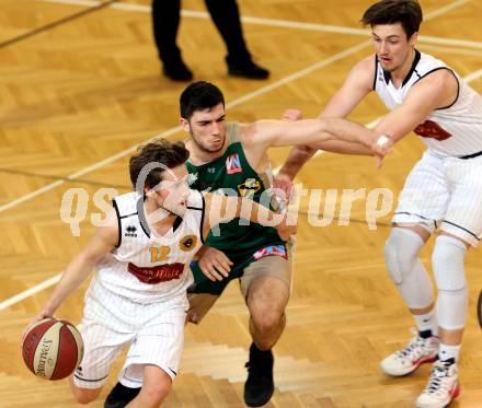 Basketball 2. Bundesliga. GD 20. Runde. Woerthersee Piraten gegen Dornbirn Lions. Alexander Della Schiava, Christof Gspandl (Piraten), Luka Kevric (Dornbirn). Klagenfurt, am 11.3.2017.
Foto: Kuess
---
pressefotos, pressefotografie, kuess, qs, qspictures, sport, bild, bilder, bilddatenbank