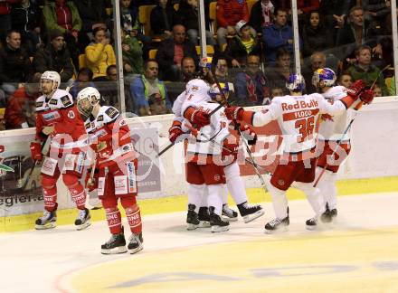 EBEL. Eishockey Bundesliga. KAC gegen 	EC Red Bull Salzburg. Torjubel    (Salzburg). Klagenfurt, am 17.3.2017.
Foto: Kuess

---
pressefotos, pressefotografie, kuess, qs, qspictures, sport, bild, bilder, bilddatenbank