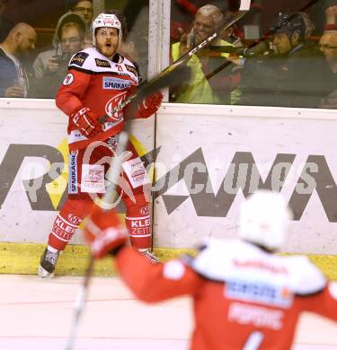 EBEL. Eishockey Bundesliga. KAC gegen 	EC Red Bull Salzburg. Torjubel Manuel Geier (KAC). Klagenfurt, am 21.3.2017.
Foto: Kuess

---
pressefotos, pressefotografie, kuess, qs, qspictures, sport, bild, bilder, bilddatenbank