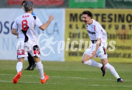 Fussball Kaerntner Liga. SAK gegen ASV. Torjubel Philipp Diex, Thomas Riedl (SAK). Klagenfurt, am 24.3.2017.
Foto: Kuess
---
pressefotos, pressefotografie, kuess, qs, qspictures, sport, bild, bilder, bilddatenbank