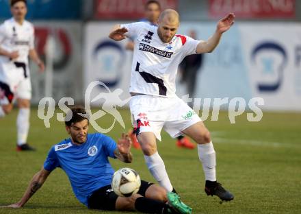 Fussball Kaerntner Liga. SAK gegen ASV. Christian Dlopst, (SAK), Marco Leininger  (ASV). Klagenfurt, am 24.3.2017.
Foto: Kuess
---
pressefotos, pressefotografie, kuess, qs, qspictures, sport, bild, bilder, bilddatenbank