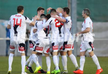 Fussball Kaerntner Liga. SAK gegen ASV. Torjubel Philipp Diex, (SAK). Klagenfurt, am 24.3.2017.
Foto: Kuess
---
pressefotos, pressefotografie, kuess, qs, qspictures, sport, bild, bilder, bilddatenbank