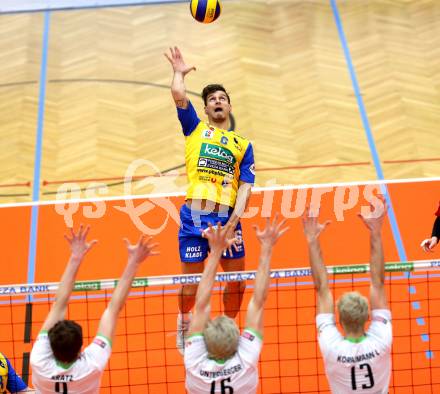 Volleyball. DenizBank AG Volley League Men. Semifinale. SK Posojilnica Aich/Dob gegen UVC Holding Graz. Anton Lukas Menner (Aich/Dob). Bleiburg, am 25.3.2017.
Foto: Kuess
---
pressefotos, pressefotografie, kuess, qs, qspictures, sport, bild, bilder, bilddatenbank