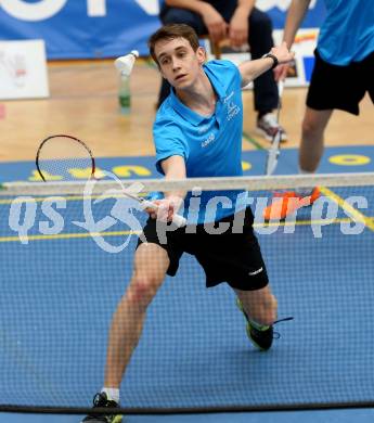 Badminton 2. Bundesliga. ASKOE Kelag Kaernten gegen BC Feldkirch.  Philip Birker (Kaernten). Klagenfurt, am 25.3.2017.
Foto: Kuess
---
pressefotos, pressefotografie, kuess, qs, qspictures, sport, bild, bilder, bilddatenbank