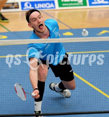 Badminton 2. Bundesliga. ASKOE Kelag Kaernten gegen BC Feldkirch.  Martin Cerkovnik (Kaernten). Klagenfurt, am 25.3.2017.
Foto: Kuess
---
pressefotos, pressefotografie, kuess, qs, qspictures, sport, bild, bilder, bilddatenbank