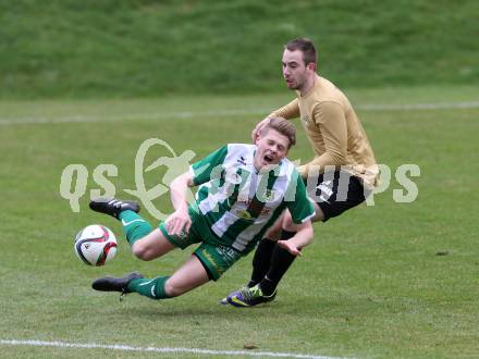 Fussball. Kaerntner Liga. Koettmannsdorf gegen Lienz. Christoph Hubert Feichter (Koettmannsdorf), Mario Kleinlercher (Lienz). Koettmannsdorf, 26.3.2017.
Foto: Kuess
---
pressefotos, pressefotografie, kuess, qs, qspictures, sport, bild, bilder, bilddatenbank