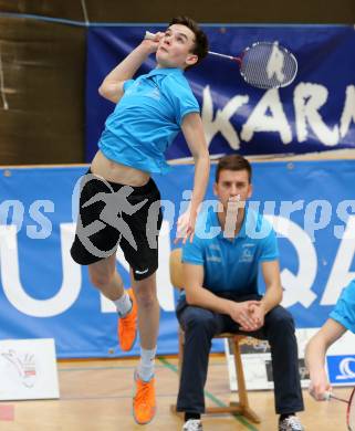 Badminton 2. Bundesliga. ASKOE Kelag Kaernten gegen BC Feldkirch.  Philipp Drexler (Kaernten). Klagenfurt, am 25.3.2017.
Foto: Kuess
---
pressefotos, pressefotografie, kuess, qs, qspictures, sport, bild, bilder, bilddatenbank