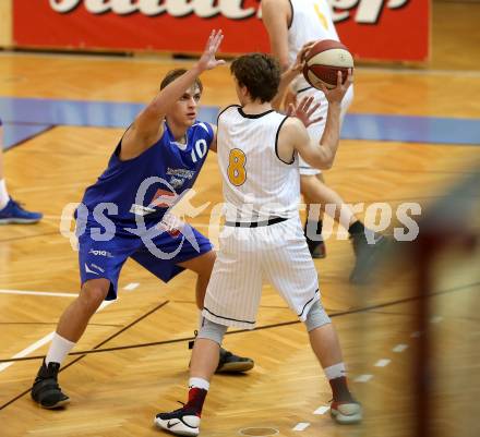 Basketball 2. Bundesliga. GD 22. Runde. Woerthersee Piraten gegen Timberwolves. Lukas Simoner (Piraten), Melih SENYURT, (Timberwolves). Klagenfurt, am 1.4.2017.
Foto: Kuess
---
pressefotos, pressefotografie, kuess, qs, qspictures, sport, bild, bilder, bilddatenbank