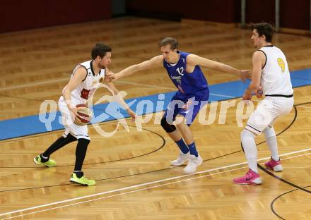 Basketball 2. Bundesliga. GD 22. Runde. Woerthersee Piraten gegen Timberwolves. Alexander Della Schiava, Gspandl Christof (Piraten), Andreas WERLE (Timberwolves). Klagenfurt, am 1.4.2017.
Foto: Kuess
---
pressefotos, pressefotografie, kuess, qs, qspictures, sport, bild, bilder, bilddatenbank