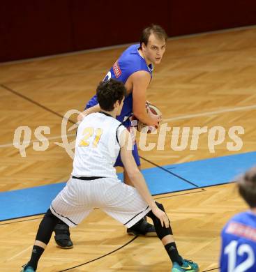 Basketball 2. Bundesliga. GD 22. Runde. Woerthersee Piraten gegen Timberwolves. Maximilian Sickl (Piraten), Melih SENYURT (Timberwolves). Klagenfurt, am 1.4.2017.
Foto: Kuess
---
pressefotos, pressefotografie, kuess, qs, qspictures, sport, bild, bilder, bilddatenbank