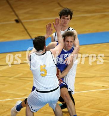 Basketball 2. Bundesliga. GD 22. Runde. Woerthersee Piraten gegen Timberwolves. Allesch Edgar, Maximilian Sickl (Piraten),  Andreas WERLE (Timberwolves). Klagenfurt, am 1.4.2017.
Foto: Kuess
---
pressefotos, pressefotografie, kuess, qs, qspictures, sport, bild, bilder, bilddatenbank