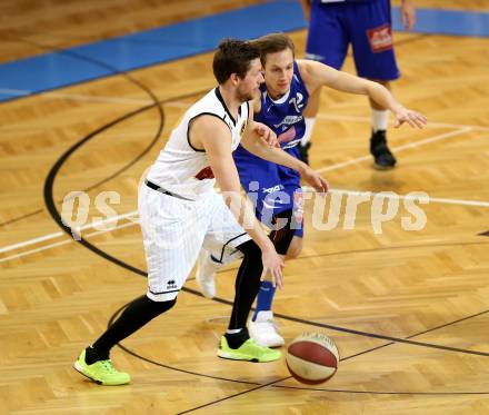 Basketball 2. Bundesliga. GD 22. Runde. Woerthersee Piraten gegen Timberwolves. Alexander Della Schiava (Piraten), Andreas WERLE (Timberwolves). Klagenfurt, am 1.4.2017.
Foto: Kuess
---
pressefotos, pressefotografie, kuess, qs, qspictures, sport, bild, bilder, bilddatenbank