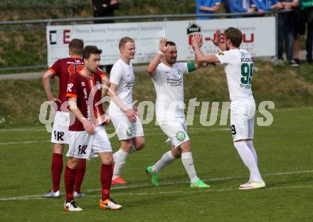 Fussball. Unterliga West. Ludmannsdorf gegen Rosegg. Torjubel Marc Robert Sand (Rosegg). Ludmannsdorf, 2. 4. 2017.
Fotos: Kuess
---
pressefotos, pressefotografie, kuess, qs, qspictures, sport, bild, bilder, bilddatenbank