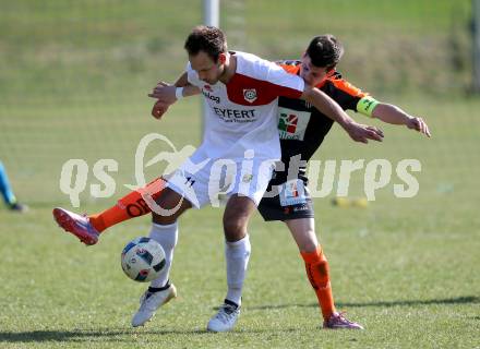 Fussball Kaerntner Liga. Maria Saal  gegen WAC Amateure. Bernhard Walzl (Maria Saal), Sandro Widni (WAC). Klagenfurt, am 1.4.2017.
Foto: Kuess
---
pressefotos, pressefotografie, kuess, qs, qspictures, sport, bild, bilder, bilddatenbank