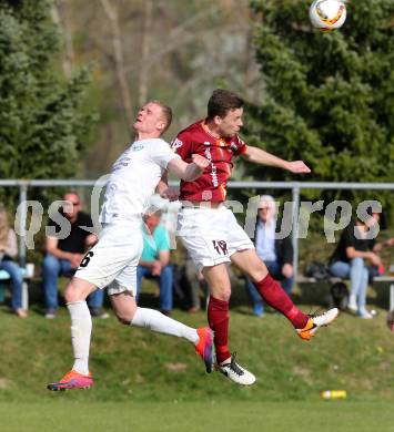 Fussball. Unterliga West. Ludmannsdorf gegen Rosegg. Marcel Quantschnig (Ludmannsdorf),  Christoph Strasser (Rosegg). Ludmannsdorf, 2. 4. 2017.
Fotos: Kuess
---
pressefotos, pressefotografie, kuess, qs, qspictures, sport, bild, bilder, bilddatenbank