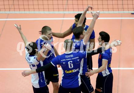 AVL. DenizBank AG Volley League Men. Finale. SK Posojilnica Aich/Dob gegen Hypo Tirol VT. Jubel   (Tirol). Bleiburg, am 6.4.2017.
Foto: Kuess
---
pressefotos, pressefotografie, kuess, qs, qspictures, sport, bild, bilder, bilddatenbank