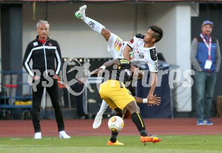 Fussball Bundesliga. RZ Pellets WAC gegen Cashpoint SCR Altach. Trainer Heimo Pfeifenberger, Stephan Palla,  (WAC), Louis Clement Ngwat Mahop (Altach). Wolfsberg, am 8.3.2017.
Foto: Kuess

---
pressefotos, pressefotografie, kuess, qs, qspictures, sport, bild, bilder, bilddatenbank