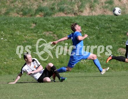 Fussball. Kaerntner Liga. Eberstein gegen ASV. Zdravko Radonjic (Eberstein),  Grega Triplat (ASV). Eberstein, 8.4.2017.
Foto: Kuess
---
pressefotos, pressefotografie, kuess, qs, qspictures, sport, bild, bilder, bilddatenbank