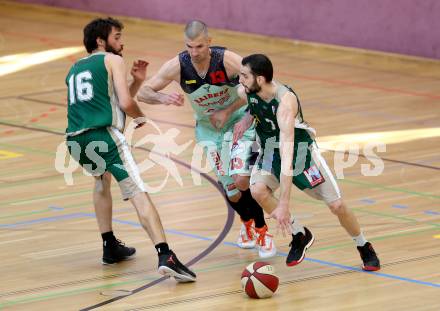 Basketball 2. Bundesliga. Play off. Viertelfinale. VF1. Raiders Villach gegen Dornbirn Lions. Ales Primc (Villach), Mario Tobar Ruiz, Ander Arruti Portilla (Dornbirn). Villach, am 9.4.2017.
Foto: Kuess
---
pressefotos, pressefotografie, kuess, qs, qspictures, sport, bild, bilder, bilddatenbank