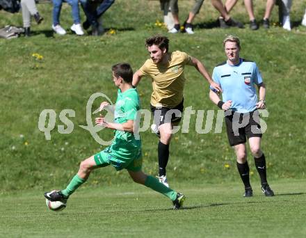 Fussball. Kaerntner Liga. Koettmannsdorf gegen Lendorf. Jakob Orgonyi (Koettmannsdorf), Alexander Kruse  (Lendorf). Koettmannsdorf, 9.4.2017.
Foto: Kuess
---
pressefotos, pressefotografie, kuess, qs, qspictures, sport, bild, bilder, bilddatenbank