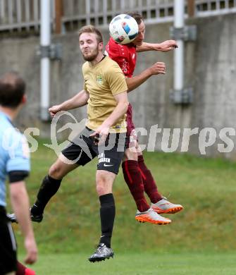 Fussball Kaerntner Liga. Lind gegen Koettmannsdorf. Joachim Lanzinger,  (Lind), Fabian Janschitz (Koettmannsdorf). Lind, am 15.4.2017.
Foto: Kuess
---
pressefotos, pressefotografie, kuess, qs, qspictures, sport, bild, bilder, bilddatenbank