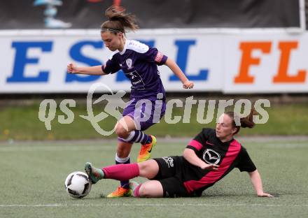 Fussball. Frauen. 2. Liga Ost Sued. Carinthians Spittal gegen FC Feldkirchen/SV Magdalensberg.  Stefanie Grossgasteiger, (Spittal),  Julia Jandl  (Feldkirchen/SV Magdalensberg). Spittal, am 16.4.2017.
Foto: Kuess
---
pressefotos, pressefotografie, kuess, qs, qspictures, sport, bild, bilder, bilddatenbank