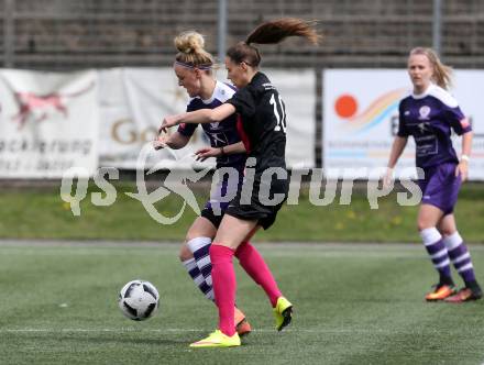 Fussball. Frauen. 2. Liga Ost Sued. Carinthians Spittal gegen FC Feldkirchen/SV Magdalensberg. Jasmin Michelle Ortner, (Spittal),  Natalie Schranzer  (Feldkirchen/SV Magdalensberg). Spittal, am 16.4.2017.
Foto: Kuess
---
pressefotos, pressefotografie, kuess, qs, qspictures, sport, bild, bilder, bilddatenbank