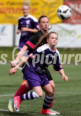 Fussball. Frauen. 2. Liga Ost Sued. Carinthians Spittal gegen FC Feldkirchen/SV Magdalensberg. Fiona Valentina Resch, (Spittal),  Julia Jandl  (Feldkirchen/SV Magdalensberg). Spittal, am 16.4.2017.
Foto: Kuess
---
pressefotos, pressefotografie, kuess, qs, qspictures, sport, bild, bilder, bilddatenbank