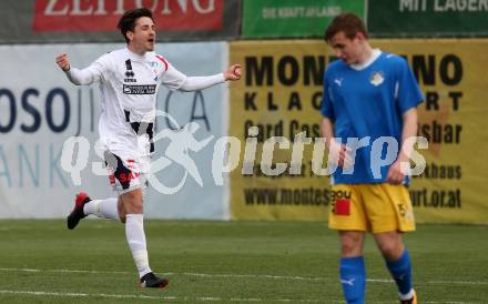 Fussball Kaerntner Liga. SAK gegen Bleiburg. Torjubel Philipp Diex, (SAK). Welzenegg, am 21.4.2017.
Foto: Kuess
---
pressefotos, pressefotografie, kuess, qs, qspictures, sport, bild, bilder, bilddatenbank