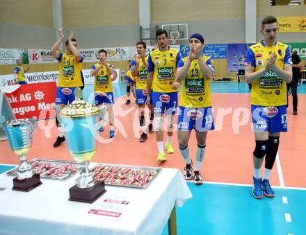 AVL. DenizBank AG Volley League Men. 5. Finalspiel. SK Posojilnica Aich/Dob gegen Hypo Tirol VT.  Enttaeuscht (Aich Dob). Bleiburg, am 23.4.2017.
Foto: Kuess
---
pressefotos, pressefotografie, kuess, qs, qspictures, sport, bild, bilder, bilddatenbank