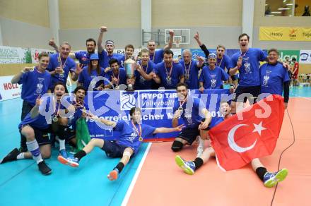 AVL. DenizBank AG Volley League Men. 5. Finalspiel. SK Posojilnica Aich/Dob gegen Hypo Tirol VT. Meisterjubel  (Tirol). Bleiburg, am 23.4.2017.
Foto: Kuess
---
pressefotos, pressefotografie, kuess, qs, qspictures, sport, bild, bilder, bilddatenbank