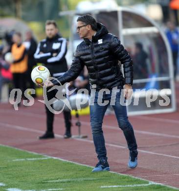 Fussball Bundesliga. RZ Pellets WAC gegen  SV Mattersburg.  Trainer Gerald Baumgartner (Mattersburg). Wolfsberg, am 29.4.2017.
Foto: Kuess

---
pressefotos, pressefotografie, kuess, qs, qspictures, sport, bild, bilder, bilddatenbank