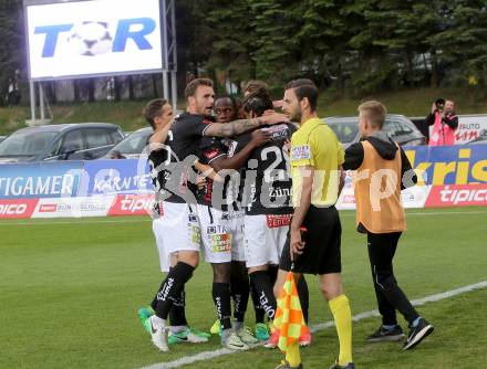 Fussball Bundesliga. RZ Pellets WAC gegen  FK Austria Wien. Torjubel  (WAC). Wolfsberg, am 20.5.2017.
Foto: Kuess

---
pressefotos, pressefotografie, kuess, qs, qspictures, sport, bild, bilder, bilddatenbank