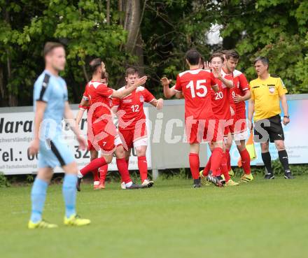 Fussball. Unterliga Ost. KAC 1909 gegen Sirnitz. Torjubel  Lukas Lausegger (KAC). Klagenfurt, 6.5.2017.
Foto: Kuess
---
pressefotos, pressefotografie, kuess, qs, qspictures, sport, bild, bilder, bilddatenbank