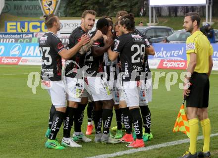 Fussball Bundesliga. RZ Pellets WAC gegen  FK Austria Wien. Torjubel (WAC). Wolfsberg, am 20.5.2017.
Foto: Kuess

---
pressefotos, pressefotografie, kuess, qs, qspictures, sport, bild, bilder, bilddatenbank